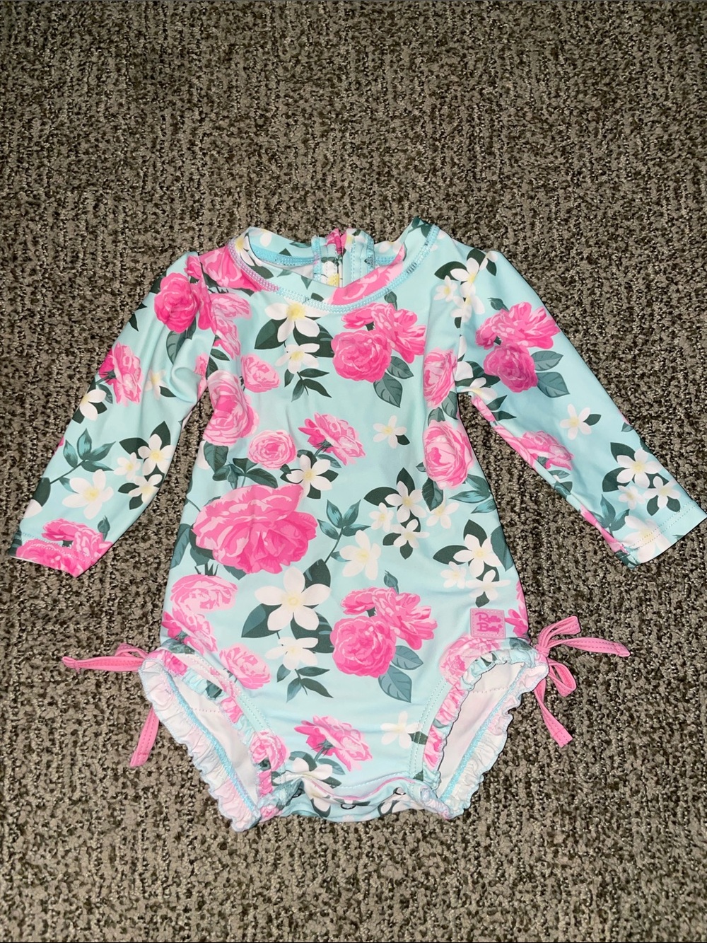Ruffl Butts Baby Girls’ Floral Long Sleeve Swimsuit